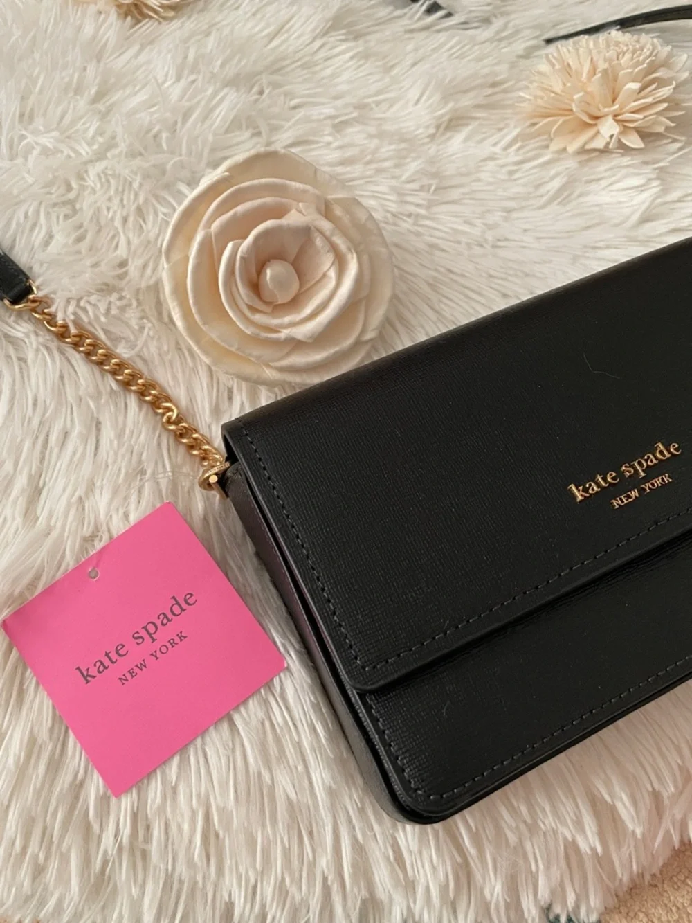 kate spade Black Leather Crossbody with Gold Chain - Picture 3 of 3